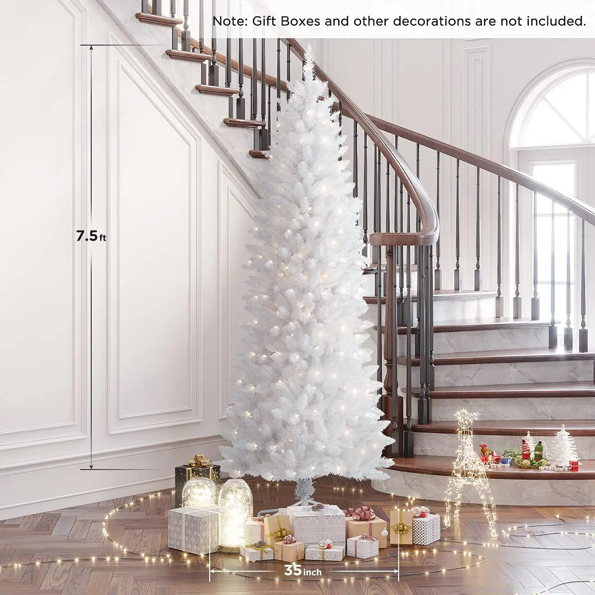 7.5ft White Christmas Tree Size#size_7.5FT