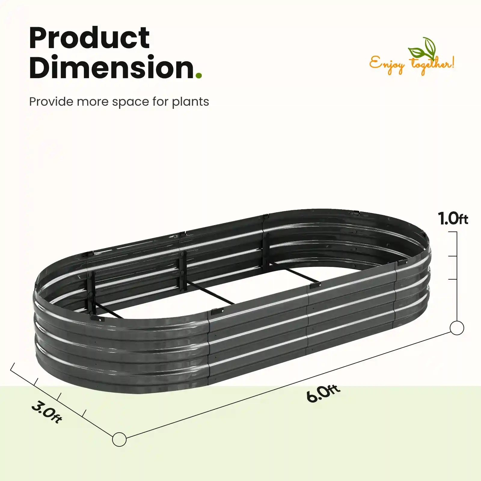 6x3x1ft Screwless Raised Garden Bed