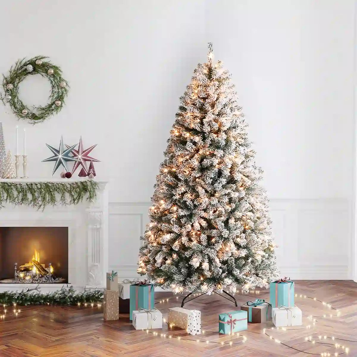 OasisCraft 4.5ft Snow Flocked Christmas Tree#size_4.5FT