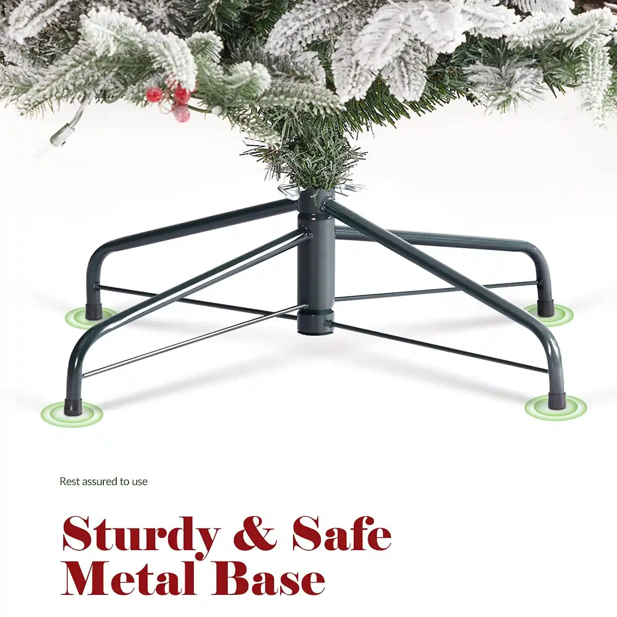 the metal folding base providing a strong balance for the tree#size_6.5FT