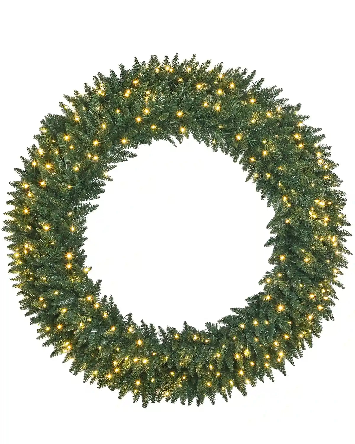 60 inch Large Artificial Pre-Lit Fir Christmas Wreath#size_60"