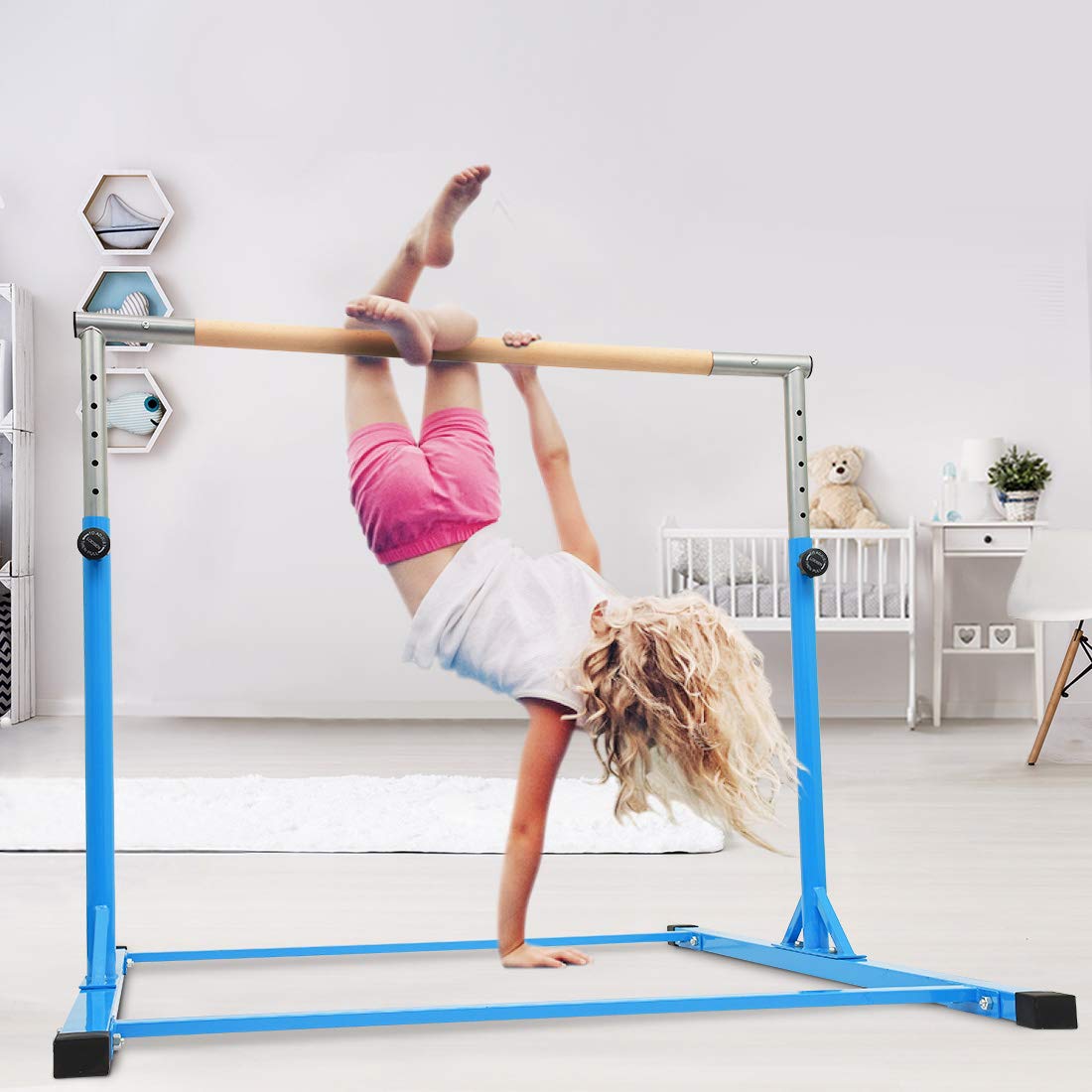 Professional Home Gymnastics Bar for Kids, Adjustable Height 3 to